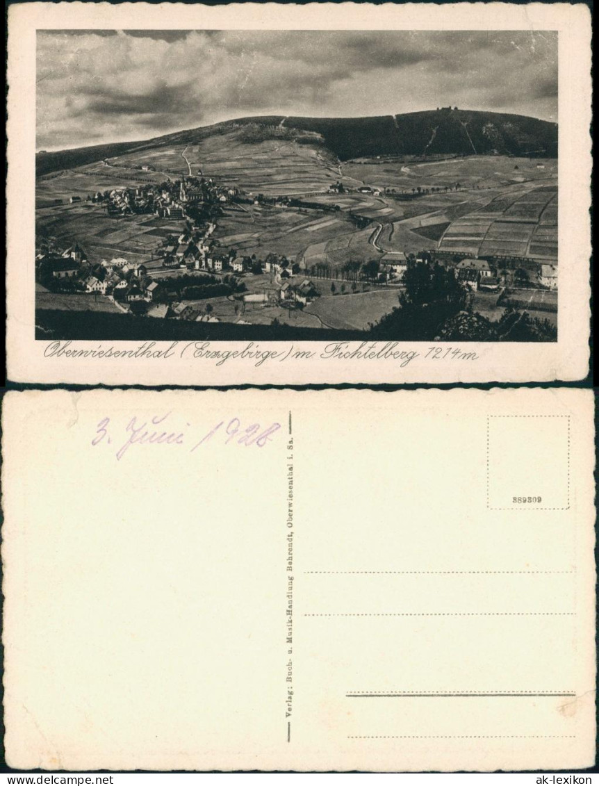 Ansichtskarte Oberwiesenthal Fichtelberg Panorama-Ansicht Totale 1928 - Oberwiesenthal