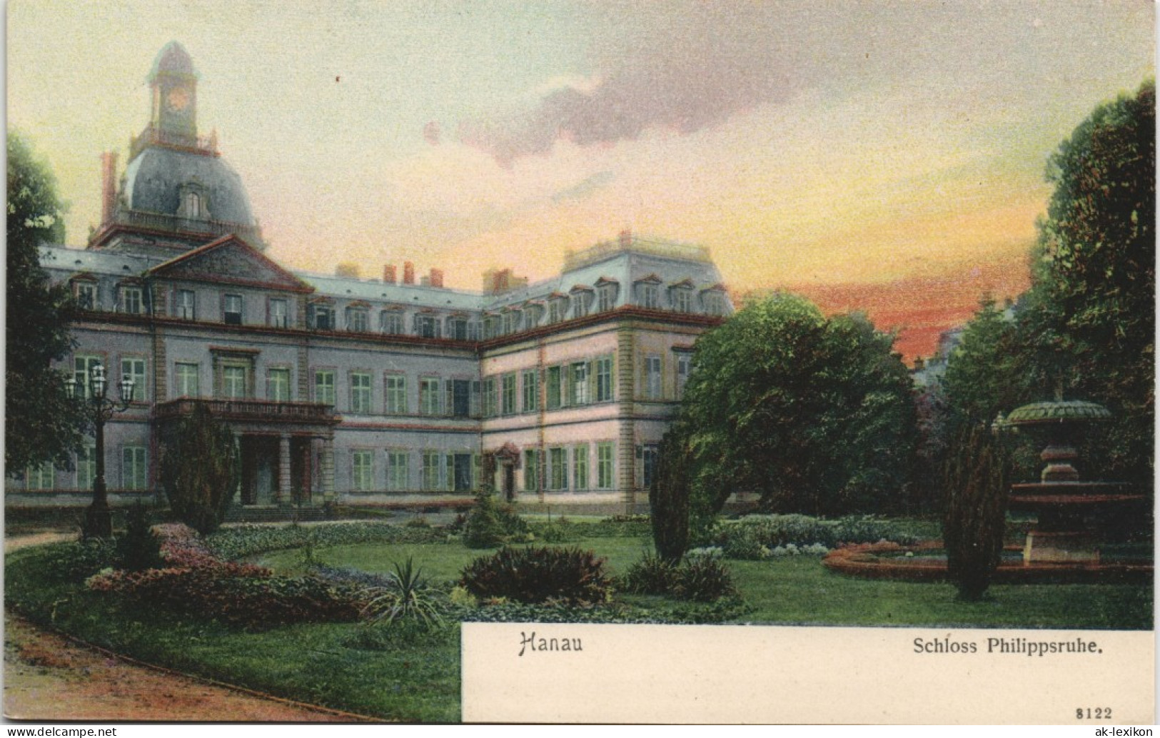 Ansichtskarte Hanau Schloß Philippsruhe (Castle) Park-Anlage 1904 - Hanau