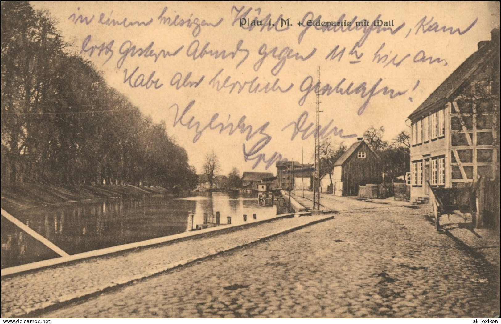 Ansichtskarte Plau (am See) Straße, Eldepartie Und Wall 1924 - Plau