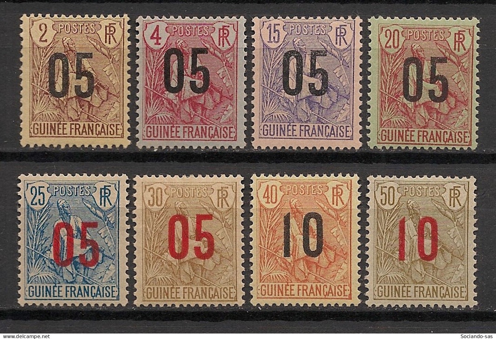 GUINEE - 1912 - N°YT. 55 à 62 - Type Berger Pulas - Série Complète - Neuf Luxe ** / MNH / Postfrisch - Nuevos