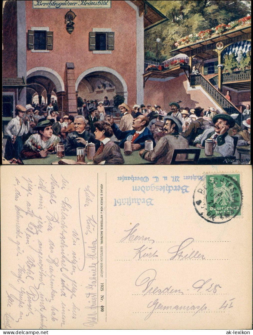 Ansichtskarte Berchtesgaden Bräustübl - Künstlerkarte 1925 - Berchtesgaden
