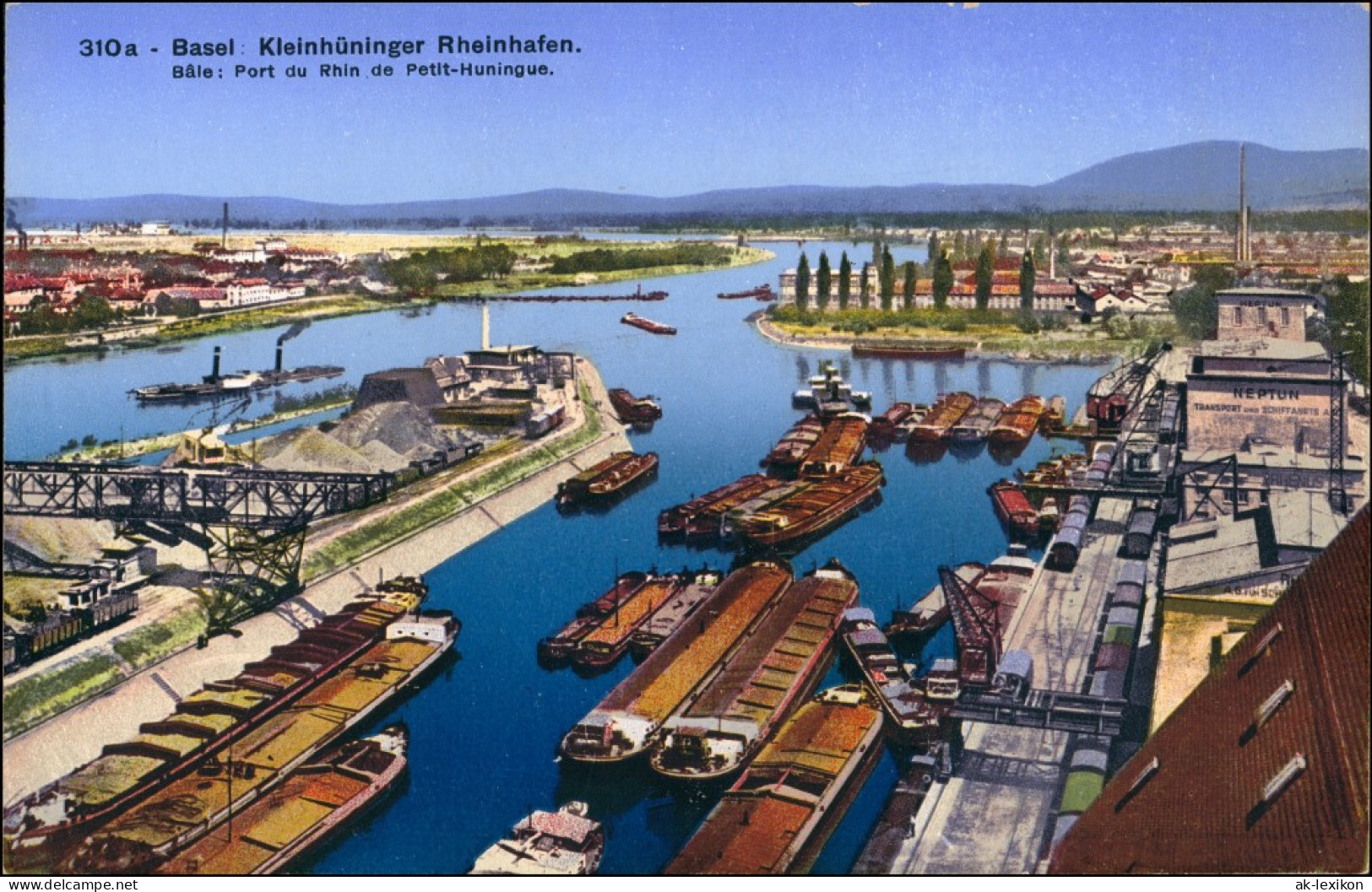 Ansichtskarte Basel Kleinhüninger Rheinhafen. 1913 - Autres & Non Classés