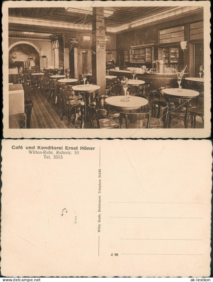 Ansichtskarte Witten (Ruhr) Café Und Konditorei Ernst Höner Ruhrstr. 10 1922 - Witten