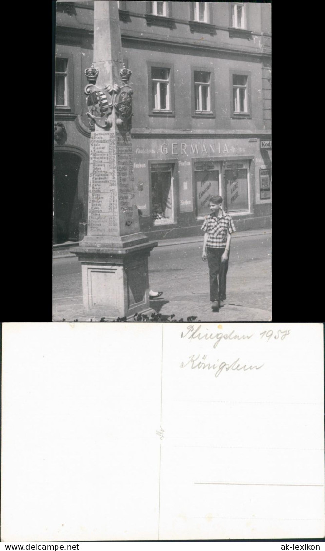 Königstein (Sächsische Schweiz) Postsäule, Photohaus Germania 1958 Privatfoto - Koenigstein (Saechs. Schw.)