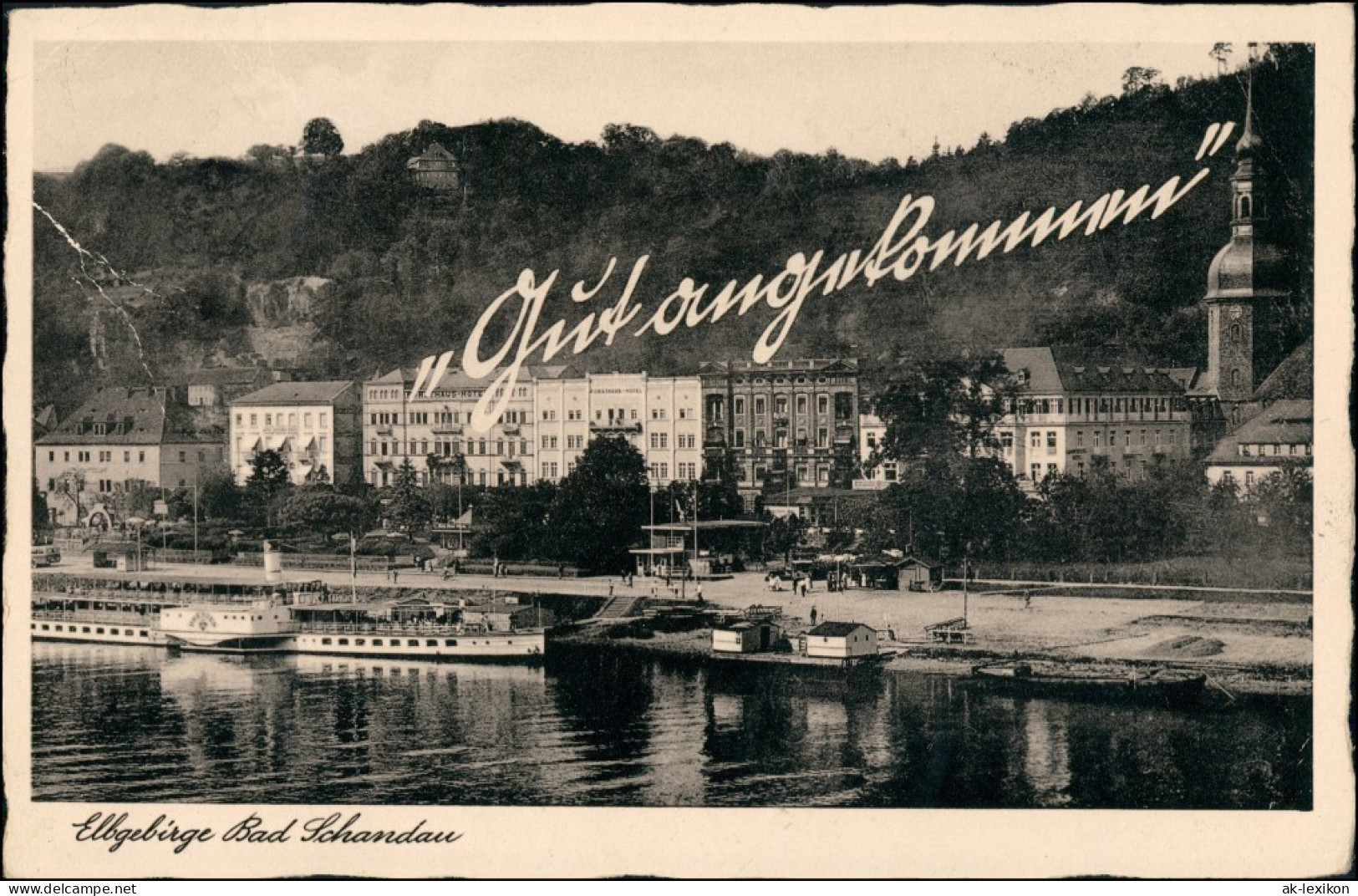 Ansichtskarte Bad Schandau Dampfer - Gut Angekommen 1934 - Bad Schandau