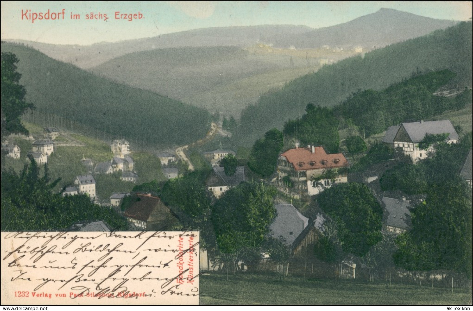 Ansichtskarte Kipsdorf-Altenberg (Erzgebirge) Stadt - Handcolorierte AK 1903 - Kipsdorf