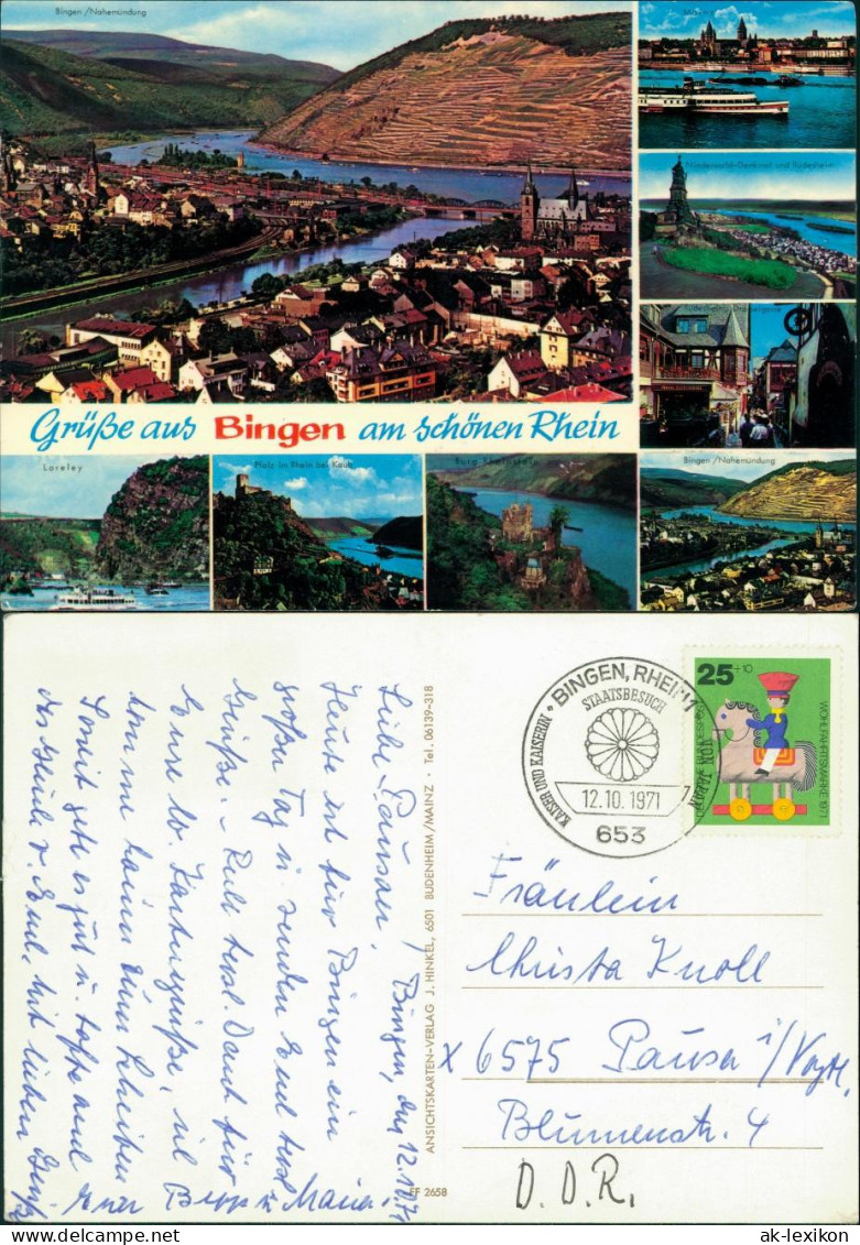 Bingen Rhein Stadtteilansichten Sonderstempel Staatsbesuch Kaiser  Japan 1971 - Bingen