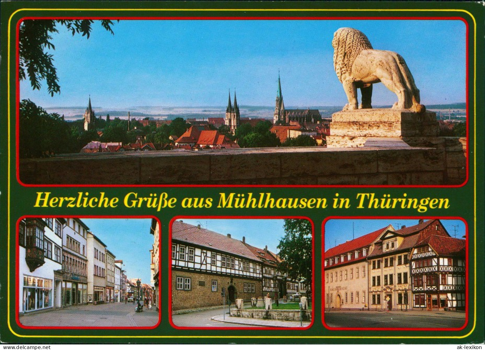 Ansichtskarte Mühlhausen (Thüringen) Mehrbild  1995    DBP Maschinen-Briefmarke - Muehlhausen