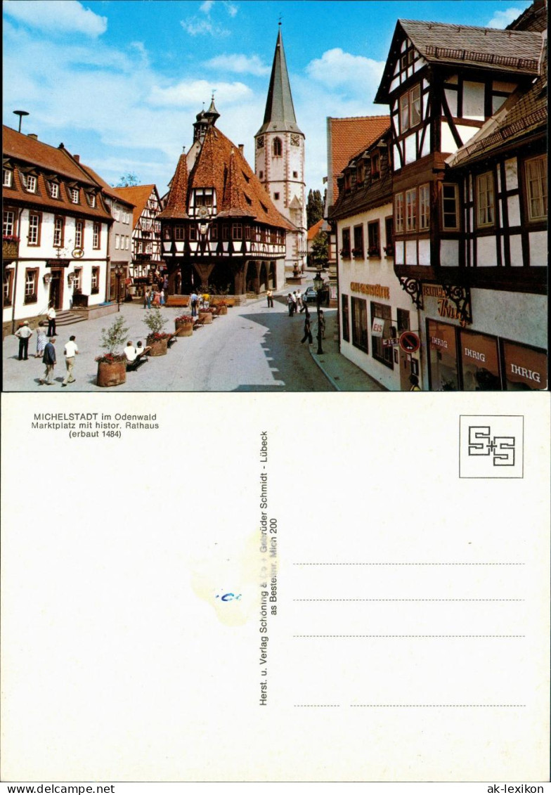 Ansichtskarte Michelstadt Marktplatz - Geschäfte 1978 - Michelstadt