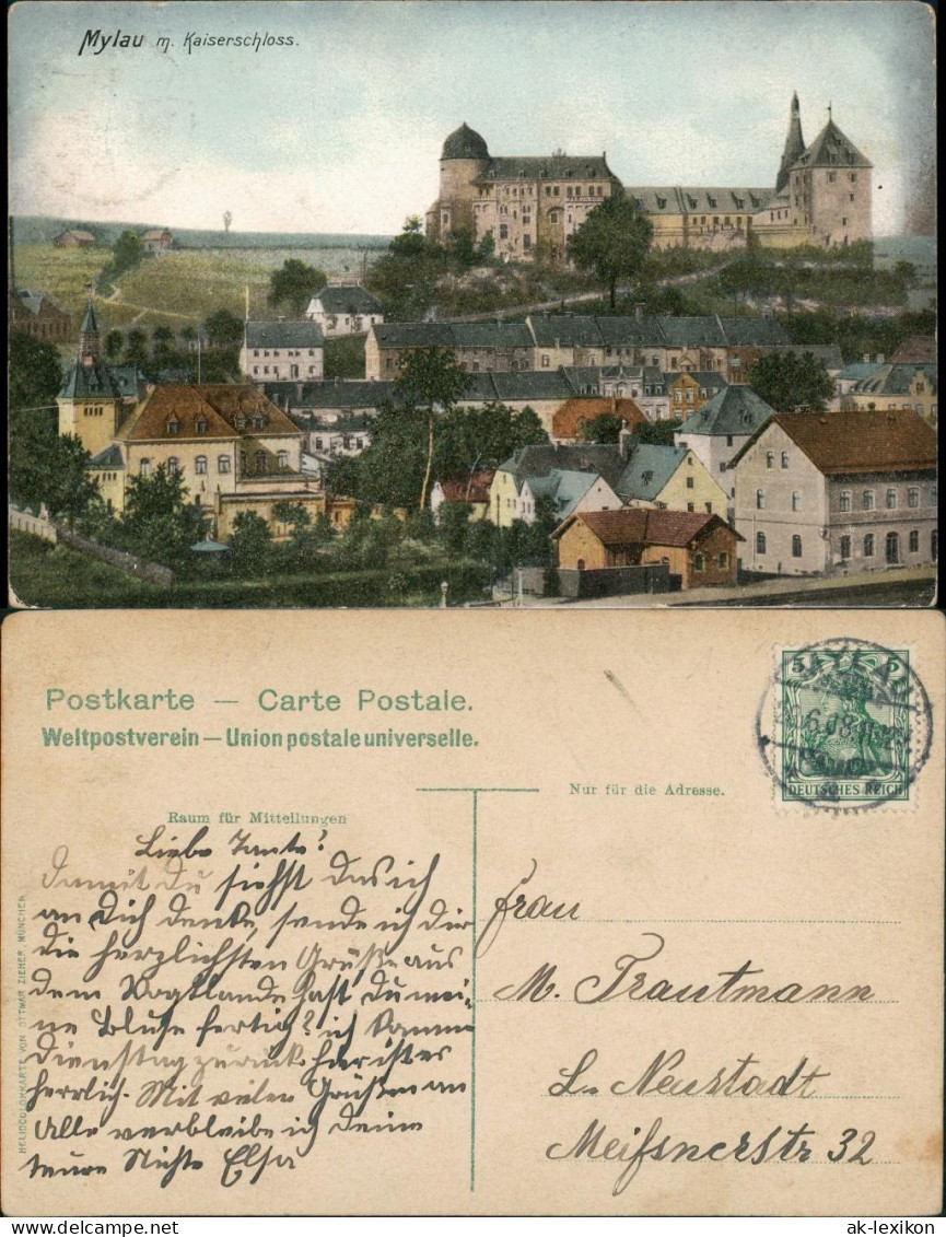 Ansichtskarte Mylau Panorama Kaiserschloss Museum 1908 - Mylau