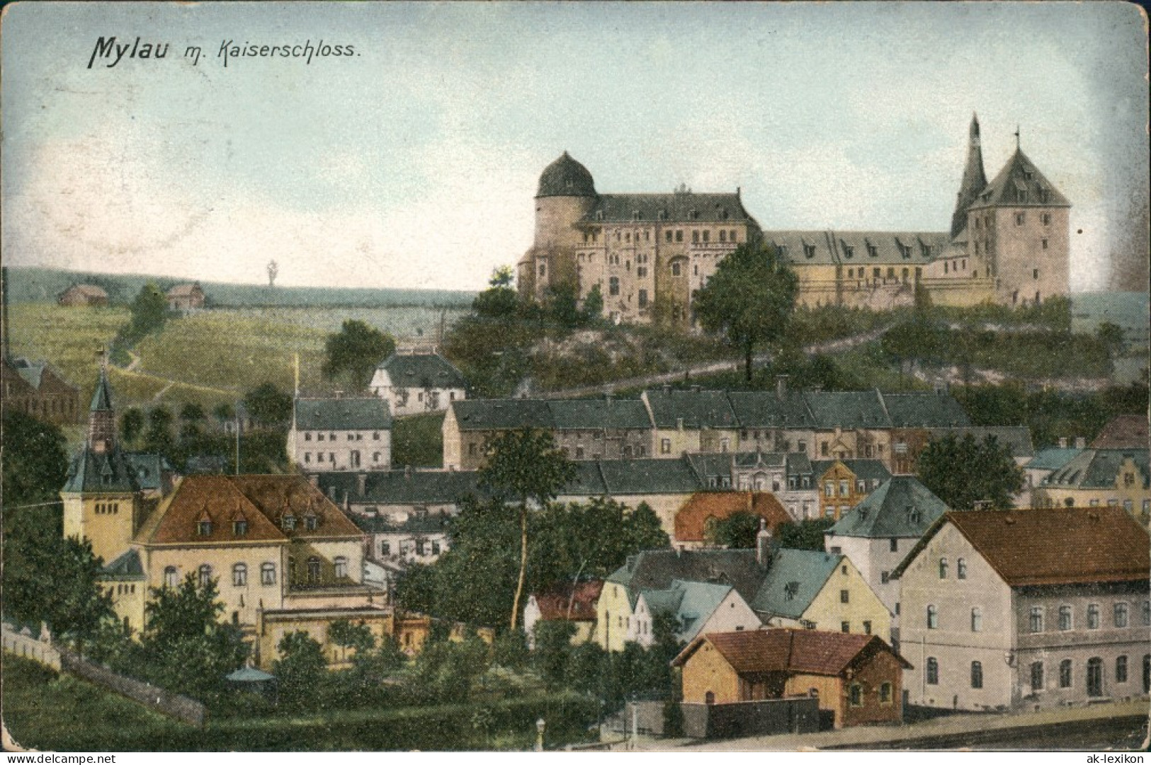 Ansichtskarte Mylau Panorama Kaiserschloss Museum 1908 - Mylau