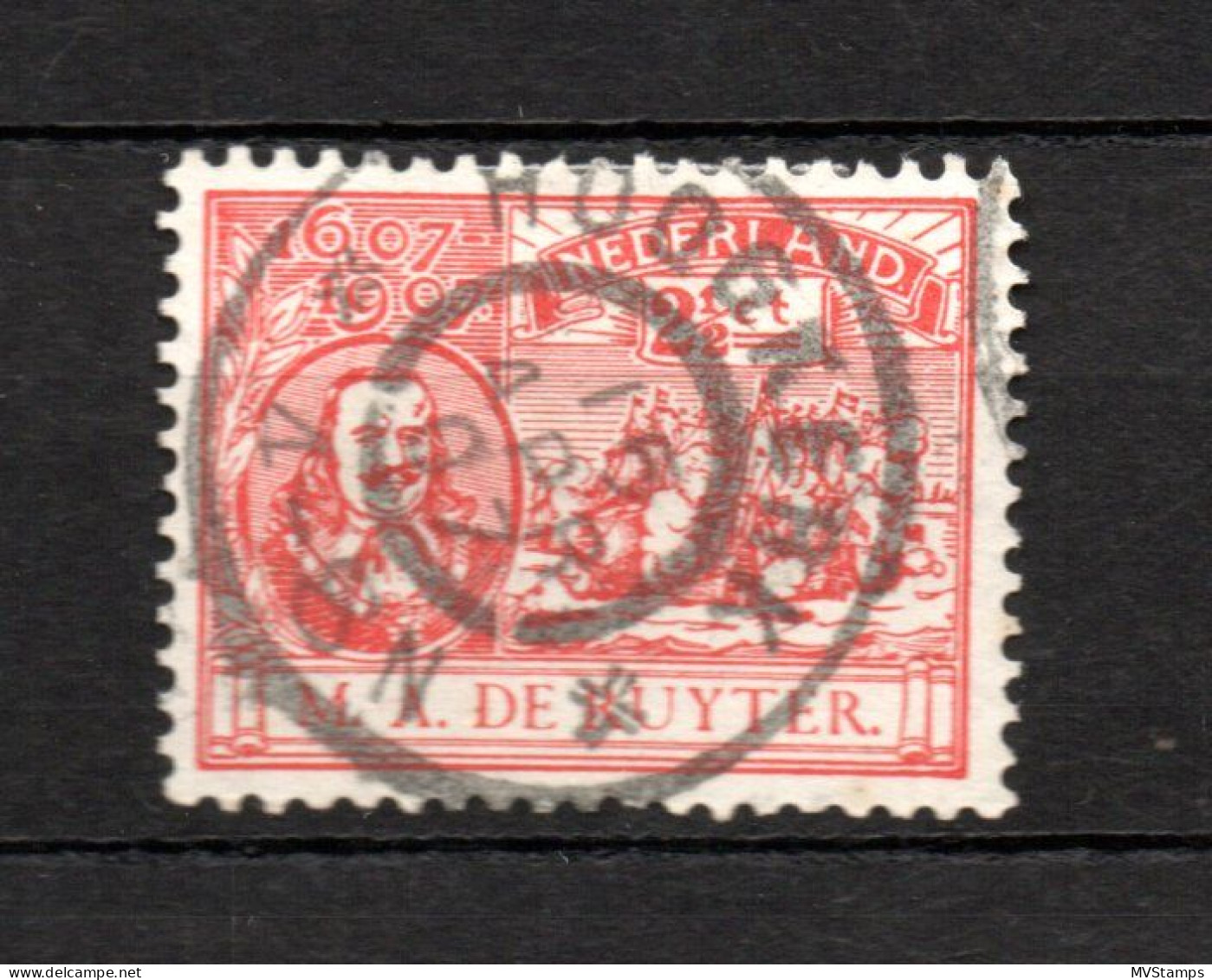 Nederland 1907 Zegel 89 De Ruyter Met Luxe Grootrondstempel Hoogkerk - Used Stamps