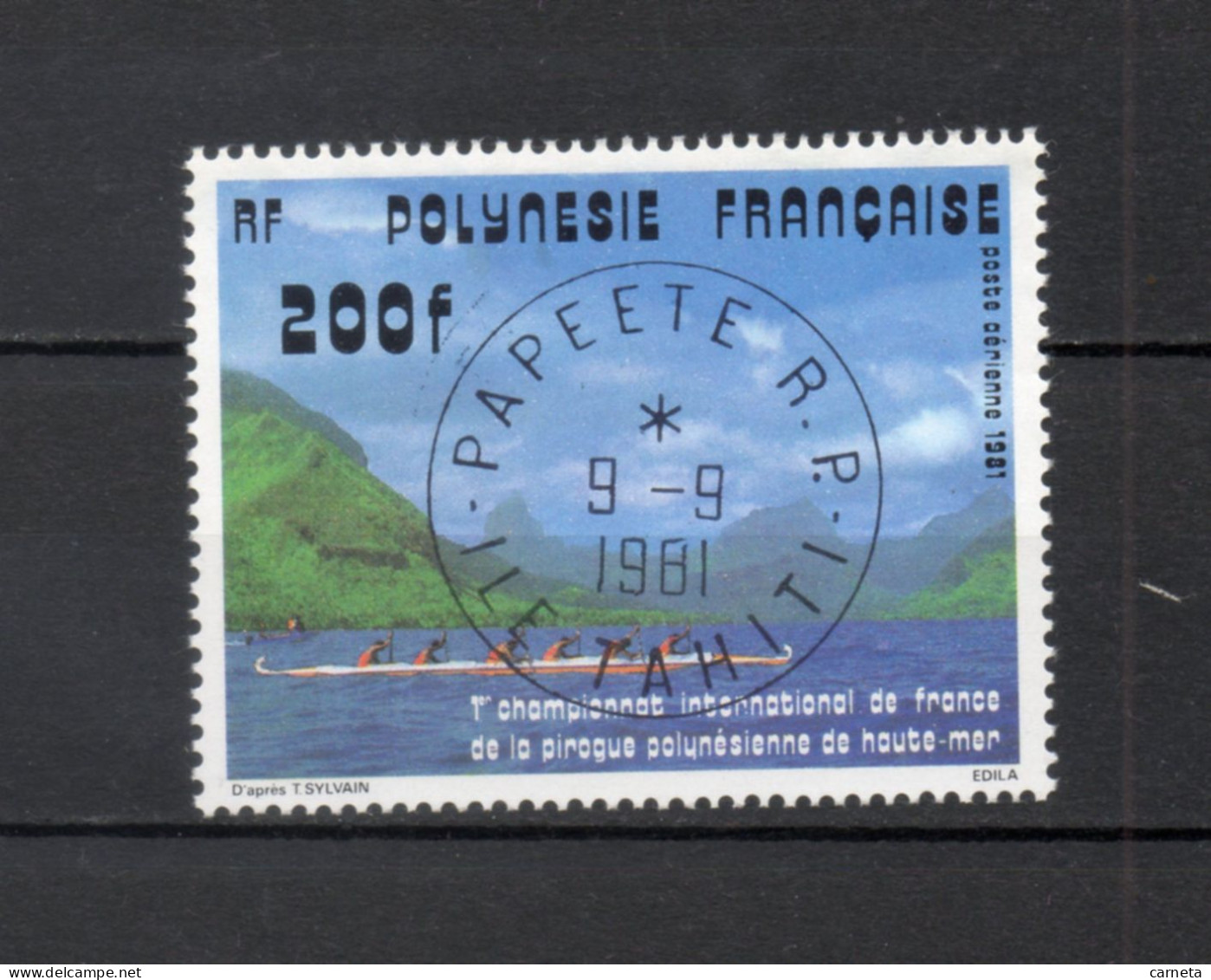 POLYNESIE  PA  N°  162   OBLITERE   COTE  5.40€    SPORT PIROGUE BATEAUX - Used Stamps