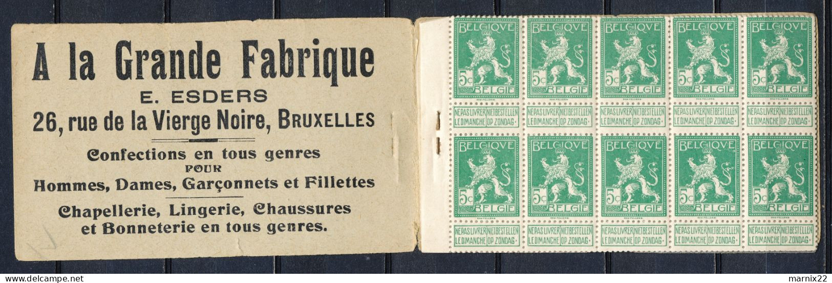 POSTZEGELBOEKJE 1912-1913 / CARNET DE TIMBRES-POSTE 50 X NR. 110 - DOORSCHIJNENDE BLAADJES  Vs181 - 1907-1941 Oude [A]