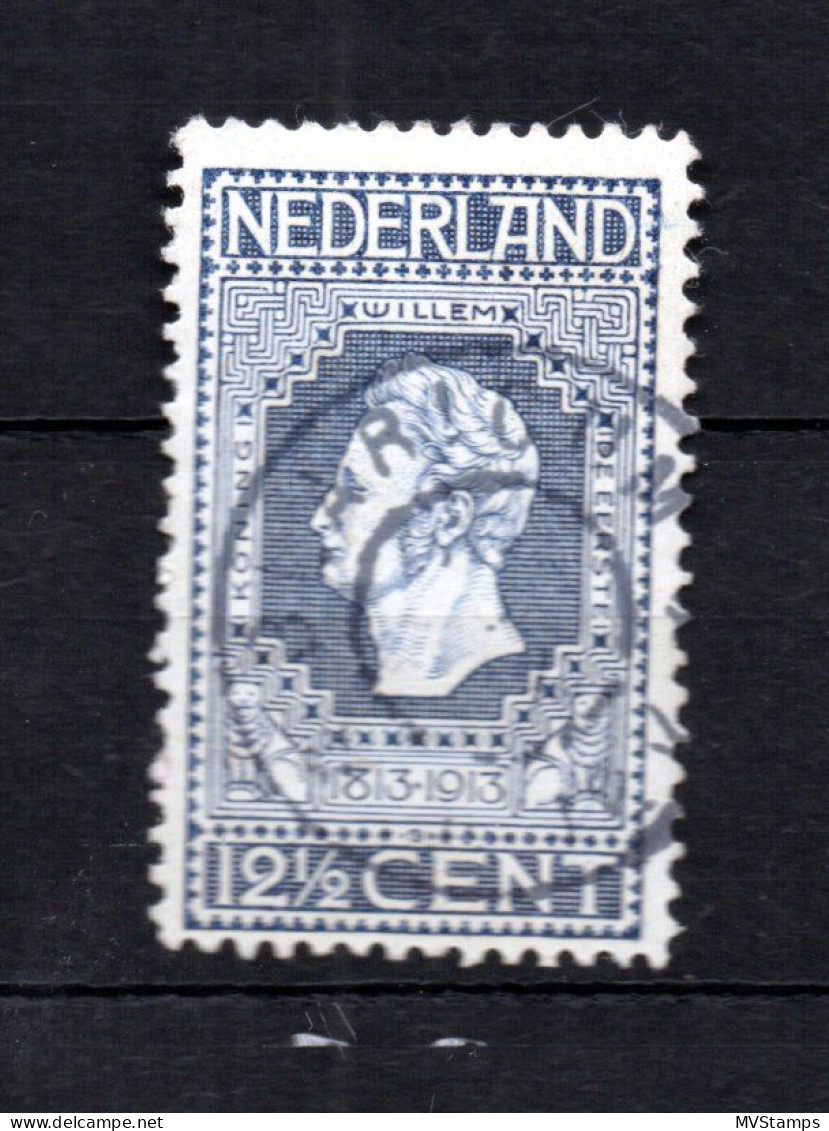 Nederland 1913 Zegel 94 Jubileum Met Luxe Grootrondstempel Blaricum - Gebraucht