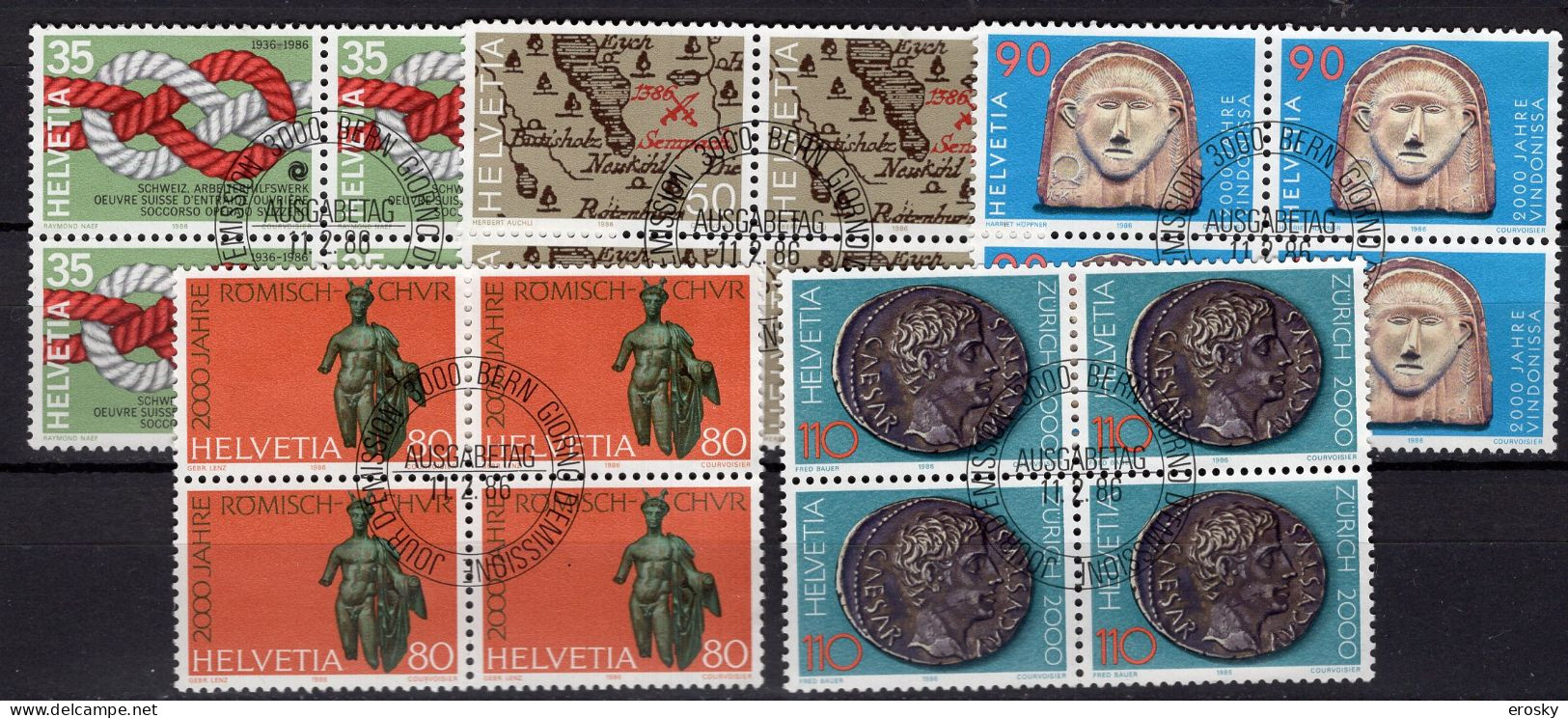 T2438 - SUISSE SWITZERLAND Yv N°1237/41 Bloc - Used Stamps