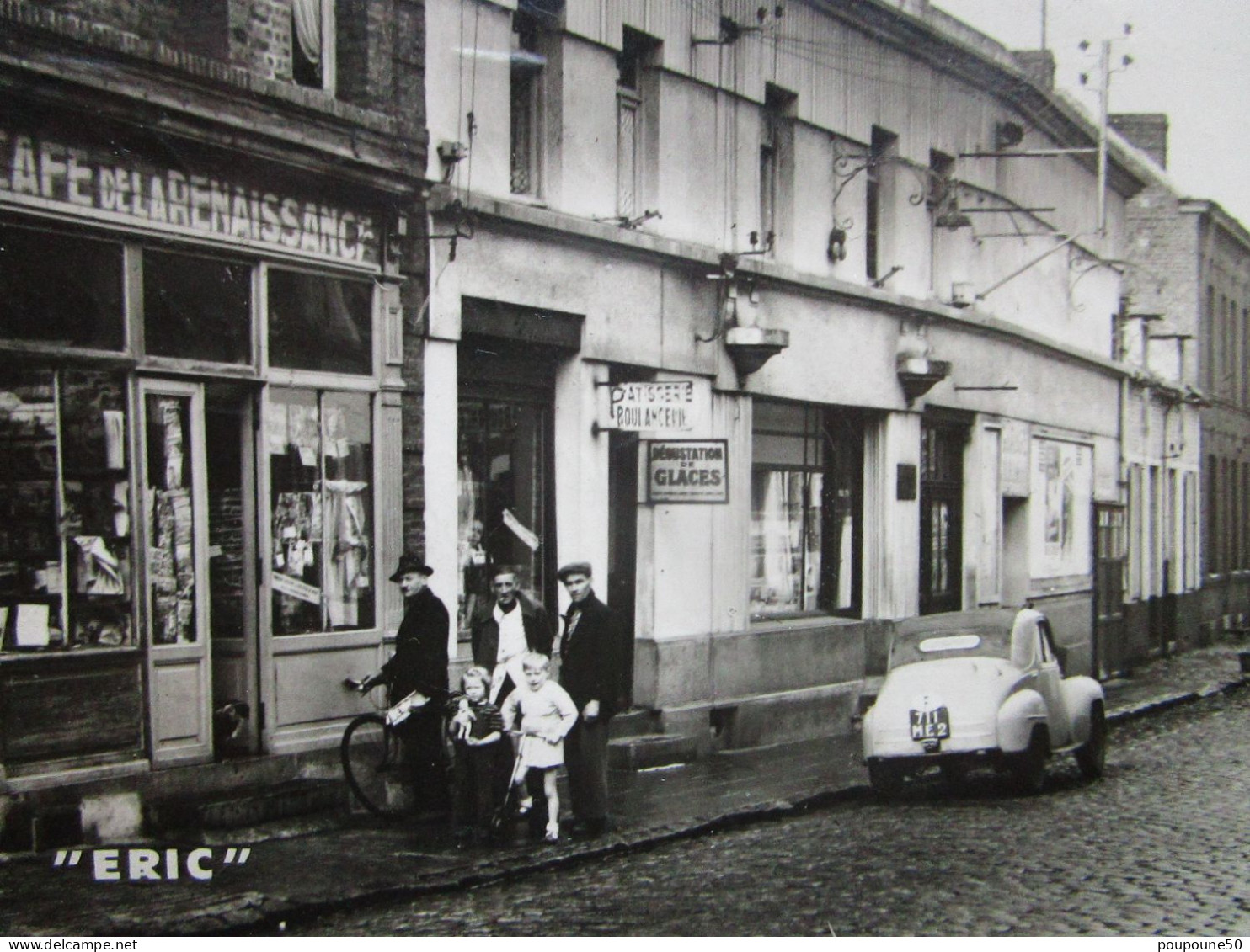 CP 59 Nord FRESNES SUR ESCAUT Prés Saint Amand Les Eaux - Mini Voiture SIMCA 6 La Rue Etienne Bancel Café Renaissance - Saint Amand Les Eaux