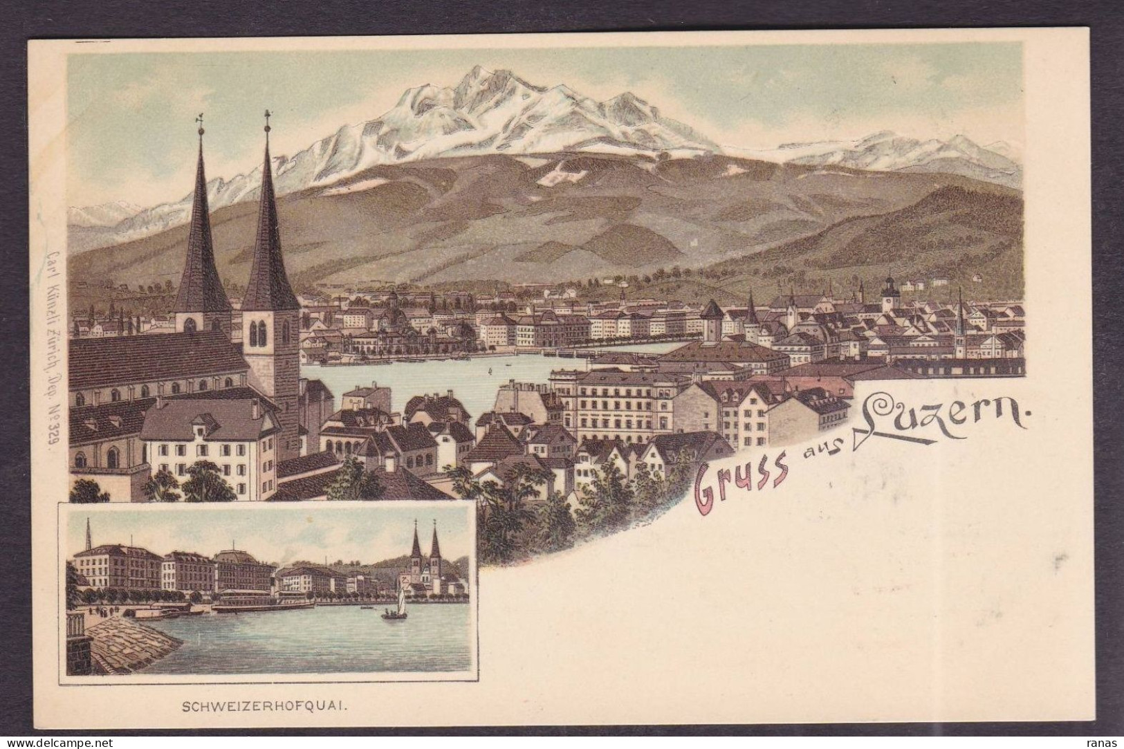 CPA Suisse Helvétia Schweiz Svizzera Non Circulé Litho Gruss Luzern - Lucerna