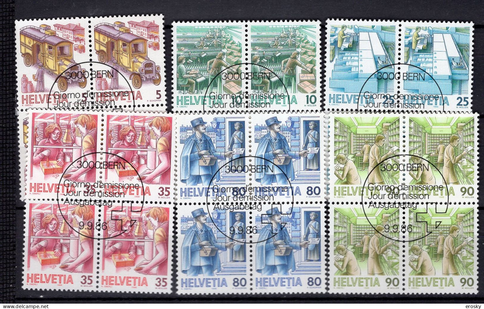 T2447 - SUISSE SWITZERLAND Yv N°1250/55 Bloc - Used Stamps
