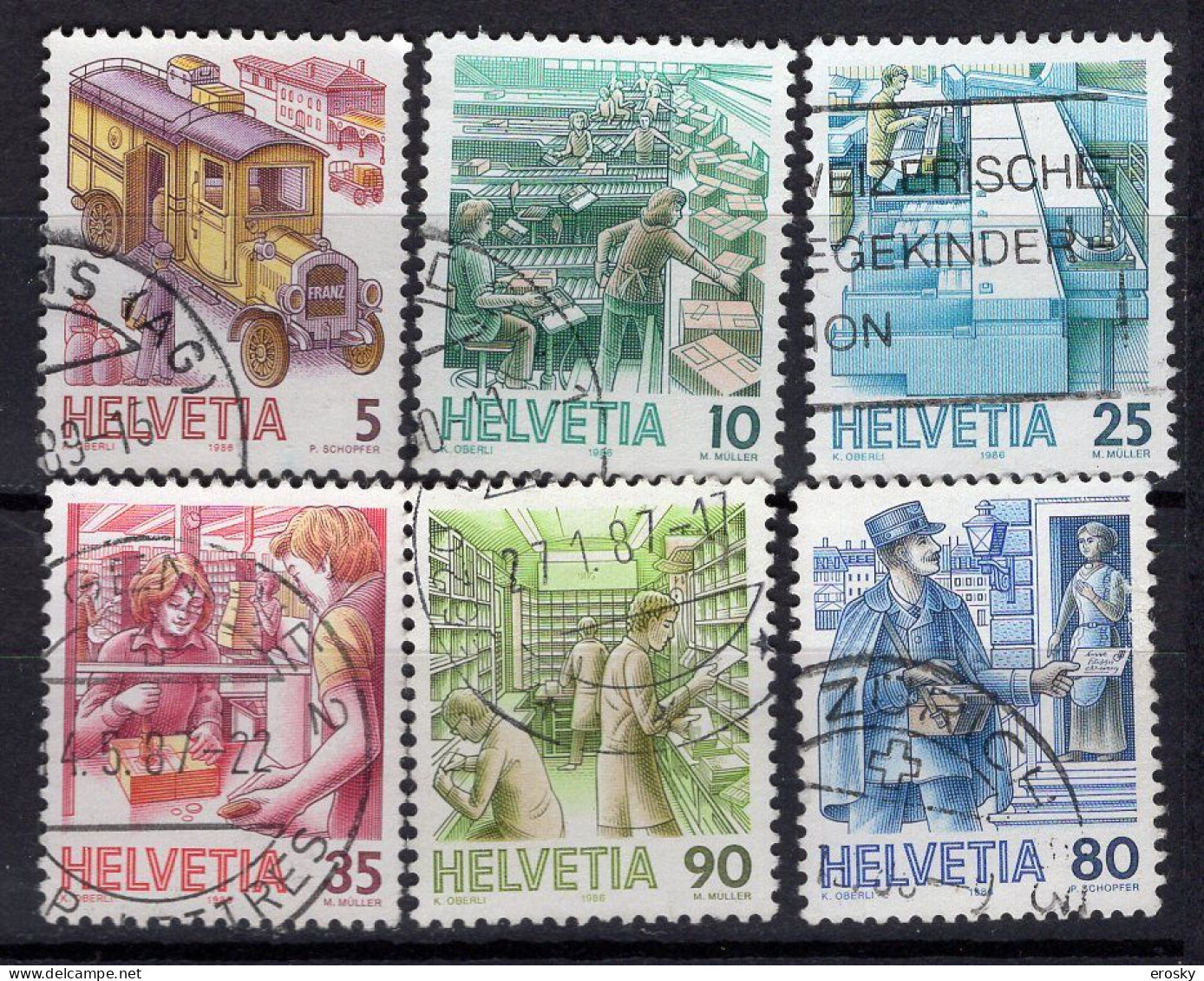 T2446 - SUISSE SWITZERLAND Yv N°1250/55 - Used Stamps