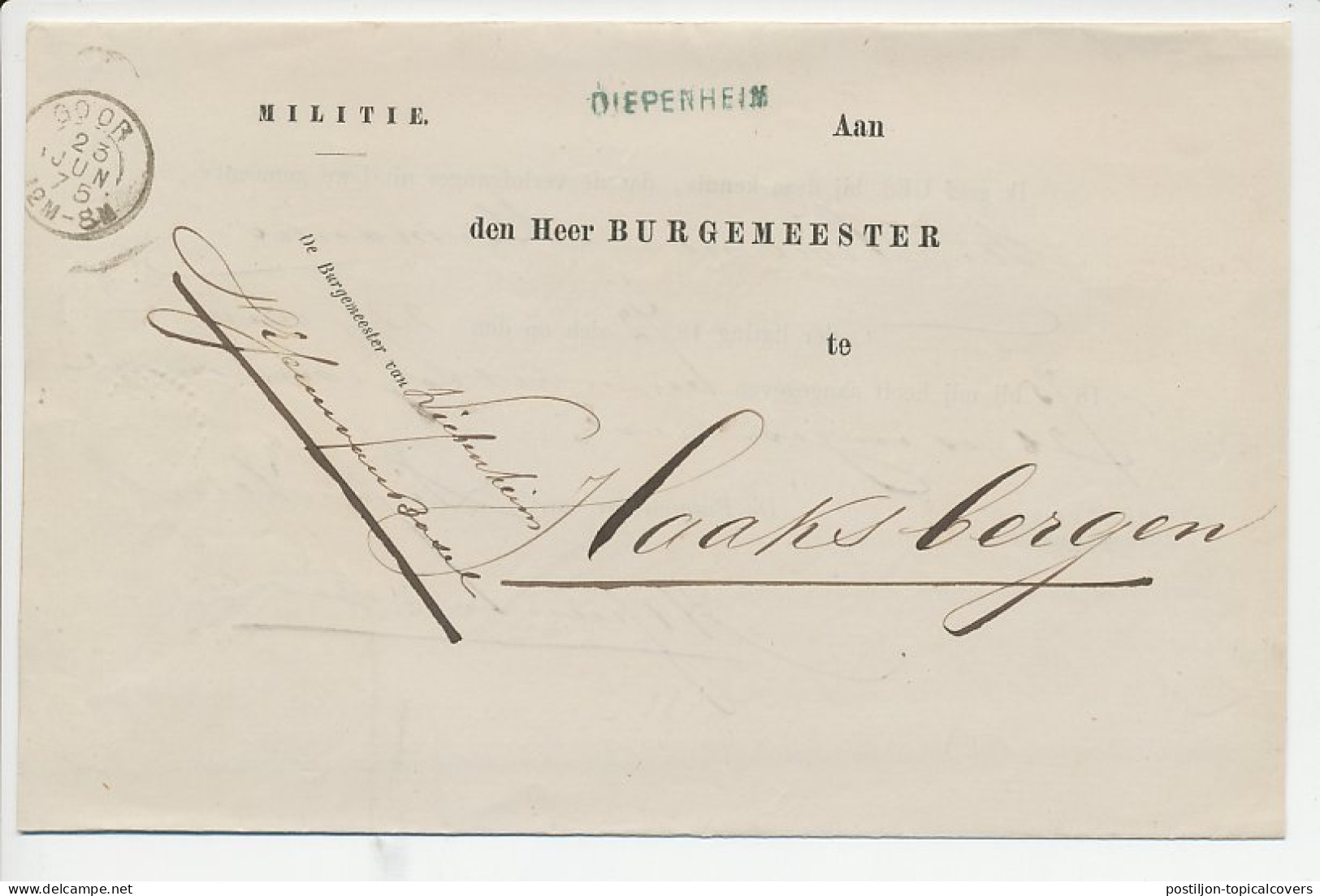 Naamstempel Diepenheim 1875 - Storia Postale