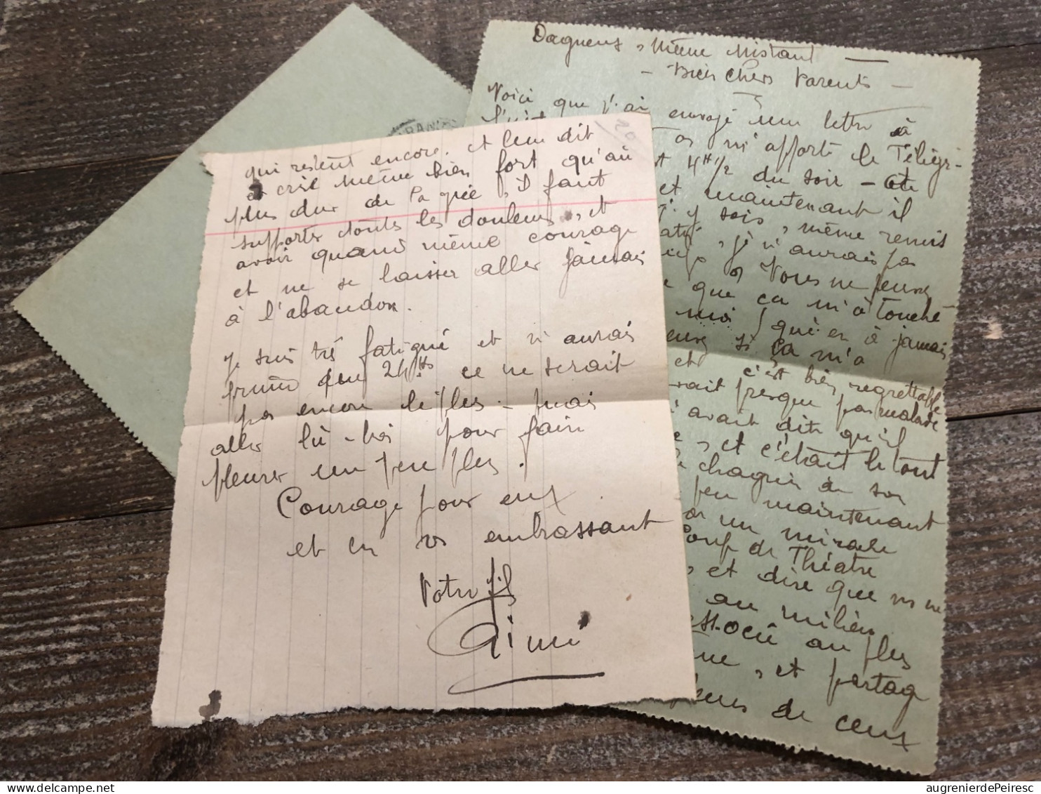 2 Lettres Du Poilus Aime Lecuyer , 7eme Bataillon à Pied 1915 Lauris (Vaucluse) - 1914-18