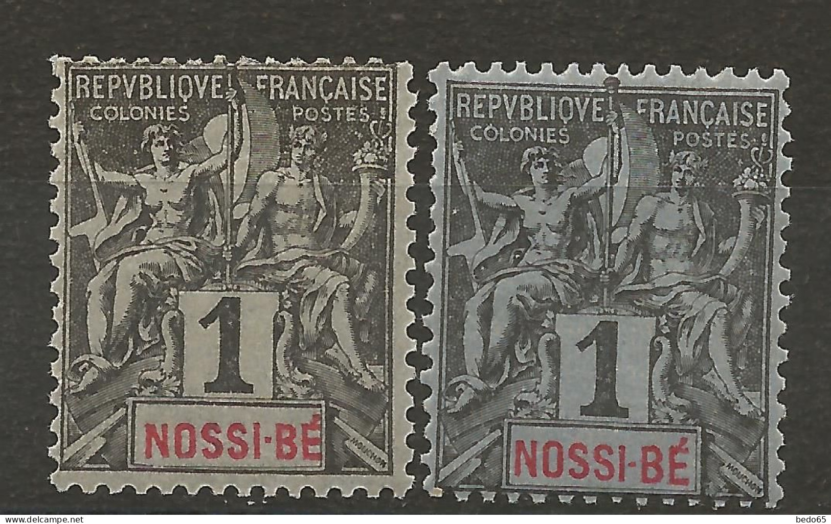 NOSSI-BE N° 27 X 2 Nuances  NEUF** LUXE SANS CHARNIERE / Hingeless / MNH - Unused Stamps