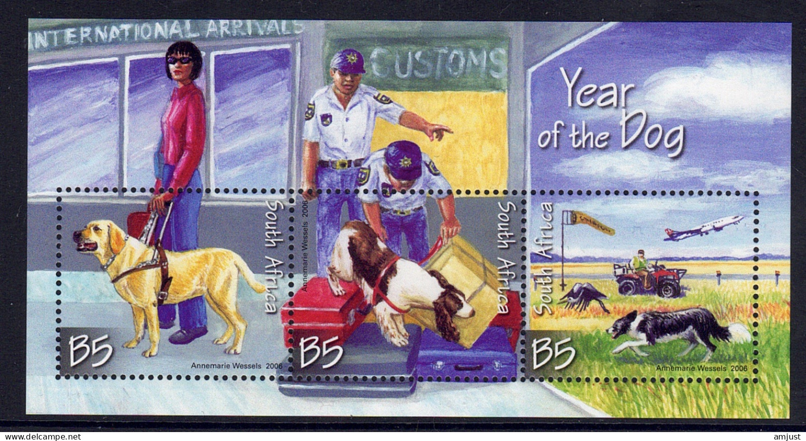 Chiens // 2006 // Bloc-feuillet Neuf** MNH South Africa, Year Of The Dog - Hunde