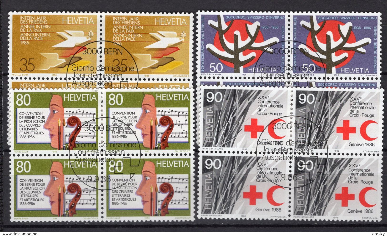 T2456 - SUISSE SWITZERLAND Yv N°1256/59 Bloc - Usados