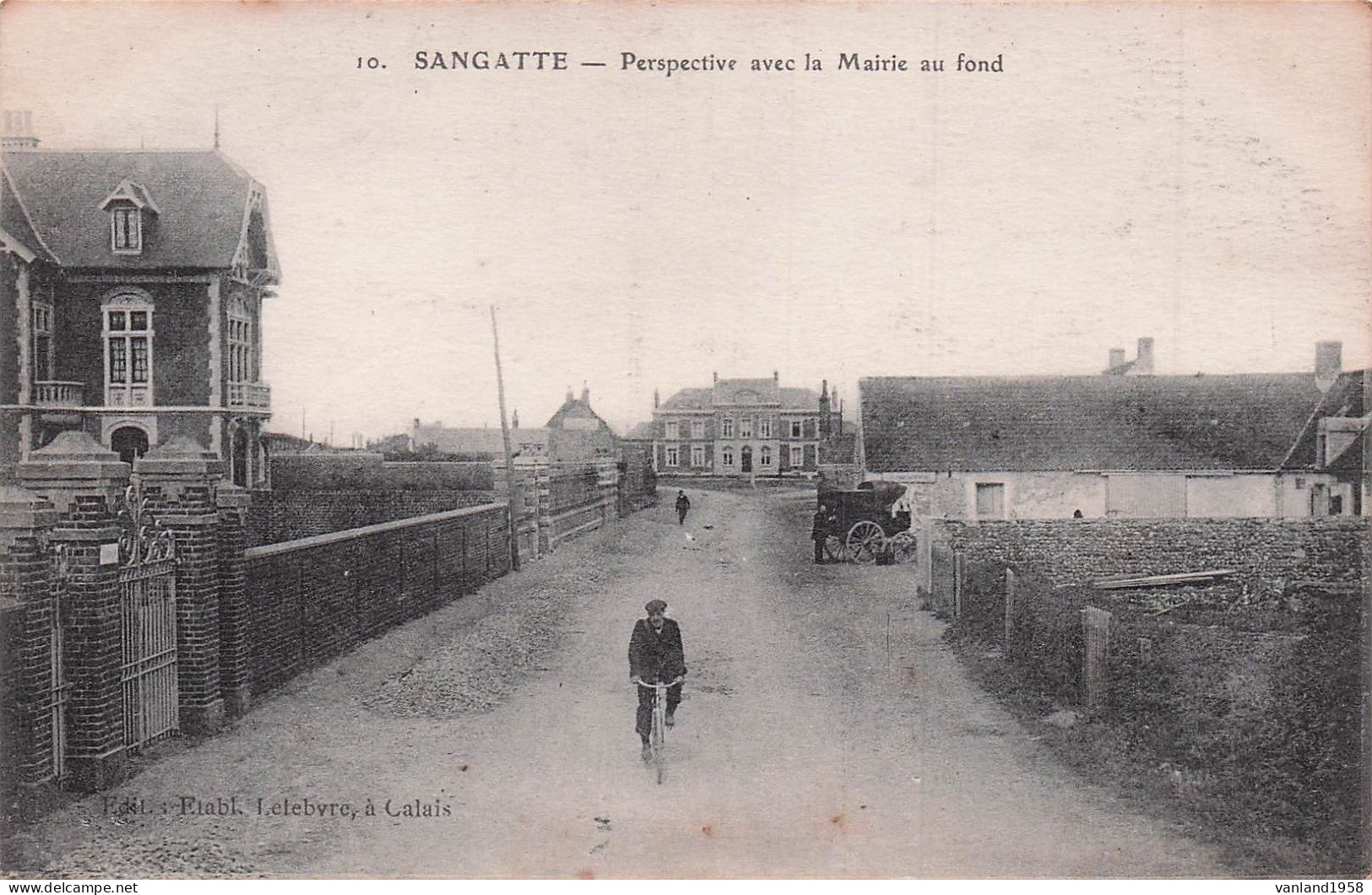 SANGATTE-perspective Avec La Mairie Au Fond - Sangatte
