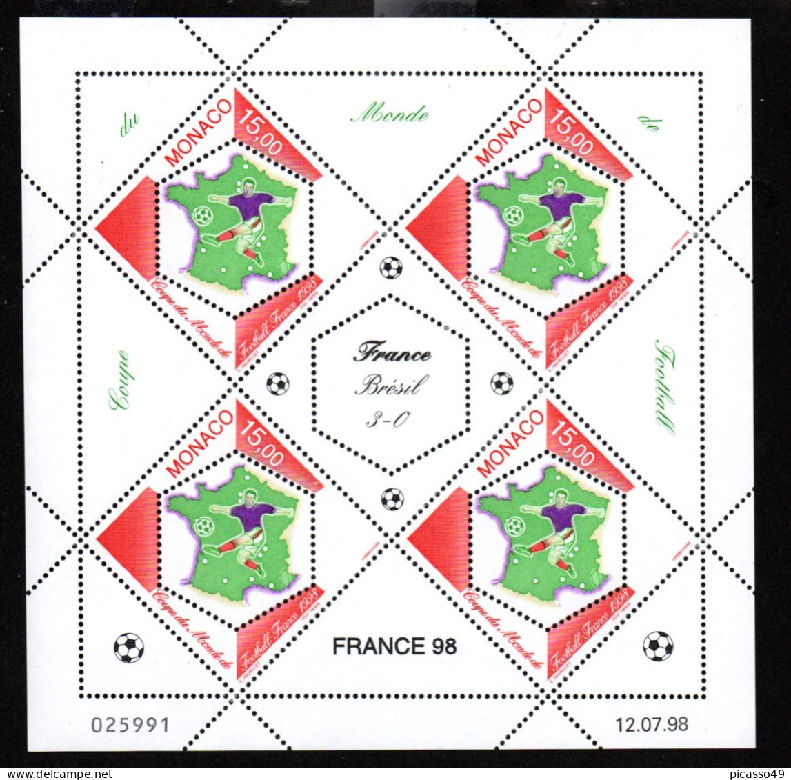 Monaco , Timbres 2163 En Son Feuillet Complet De 4 Timbres ** - Neufs