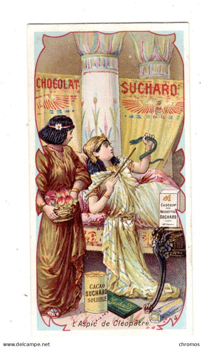 Chromo Chocolat Suchard, 144 / 5, Serie: Animaux Célèbres, Aspic De Cléopatre, Egypte, Orient - Suchard