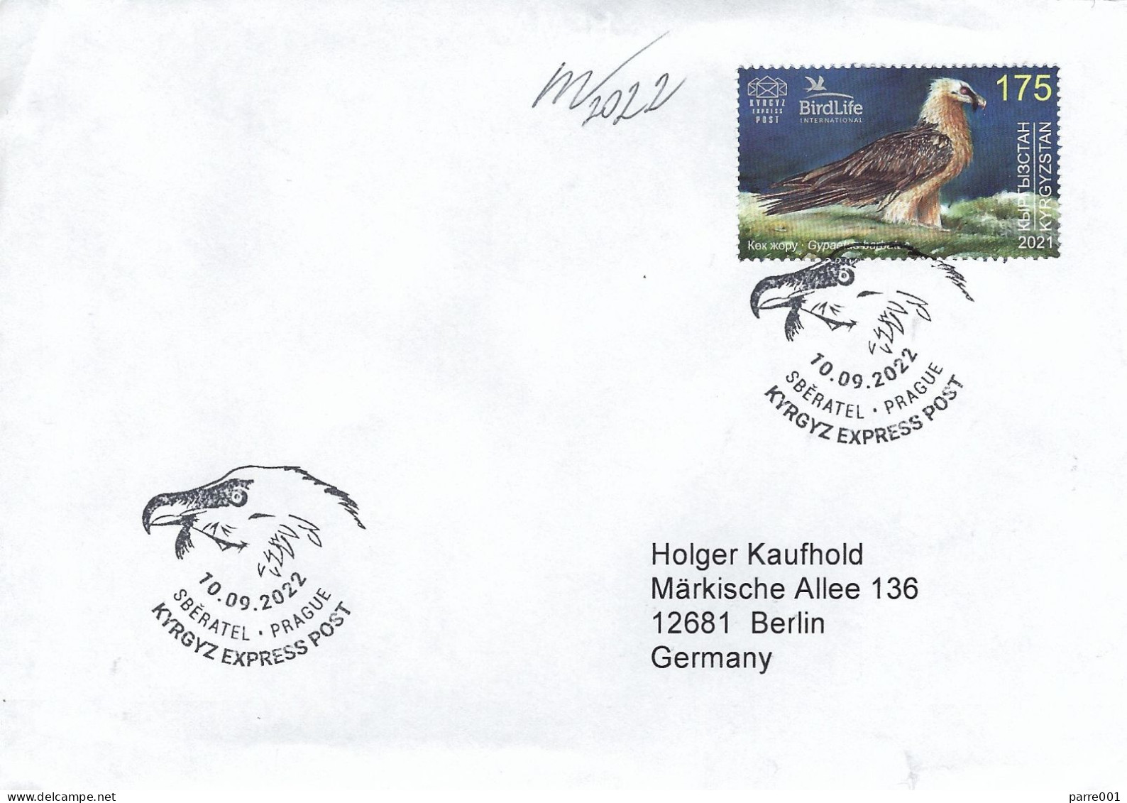 Kyrgyzstan 2022 Bishkek Bearded Vulture Gypaetus Barbatus Birdlife International Cover - Eagles & Birds Of Prey