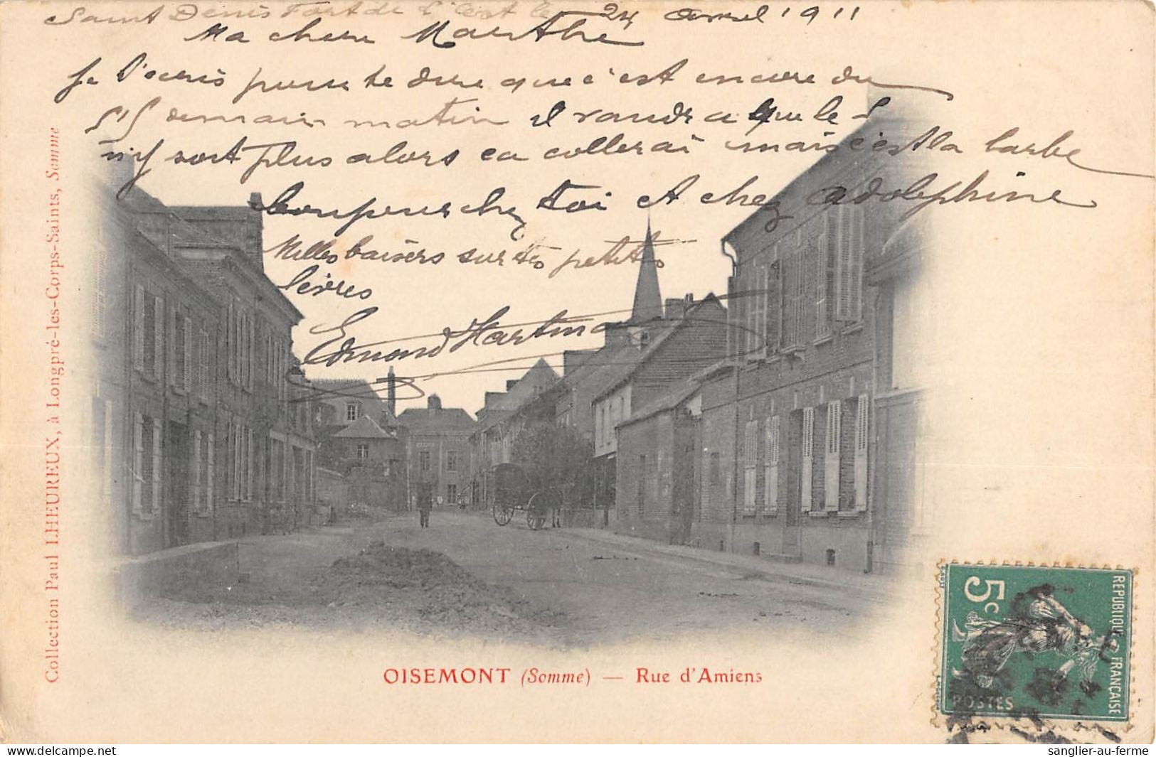 CPA 80 OISEMONT / RUE D'AMIENS - Otros & Sin Clasificación