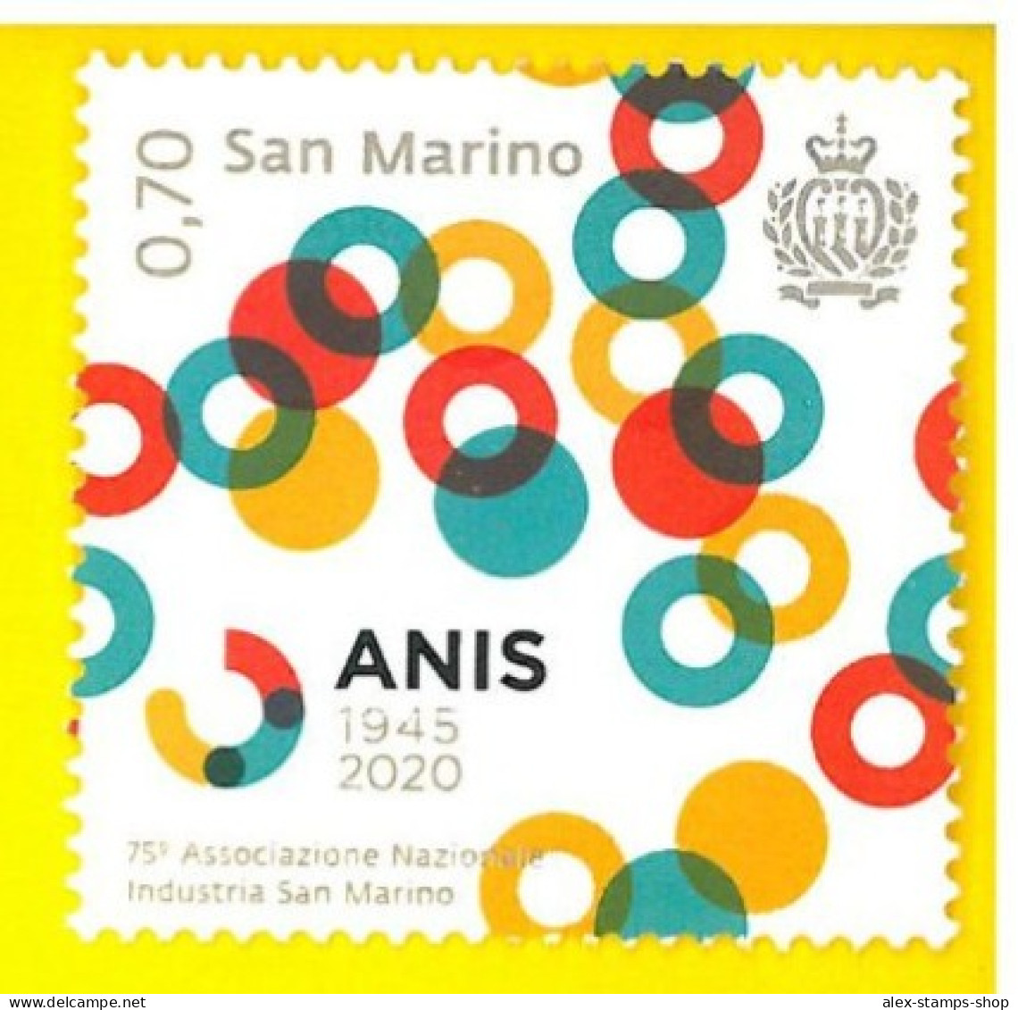 SAN MARINO 2020 New Stamp 75° ANN. ASSOCIAZIONE NAZIONALE INDUSTRIA - Nuovi