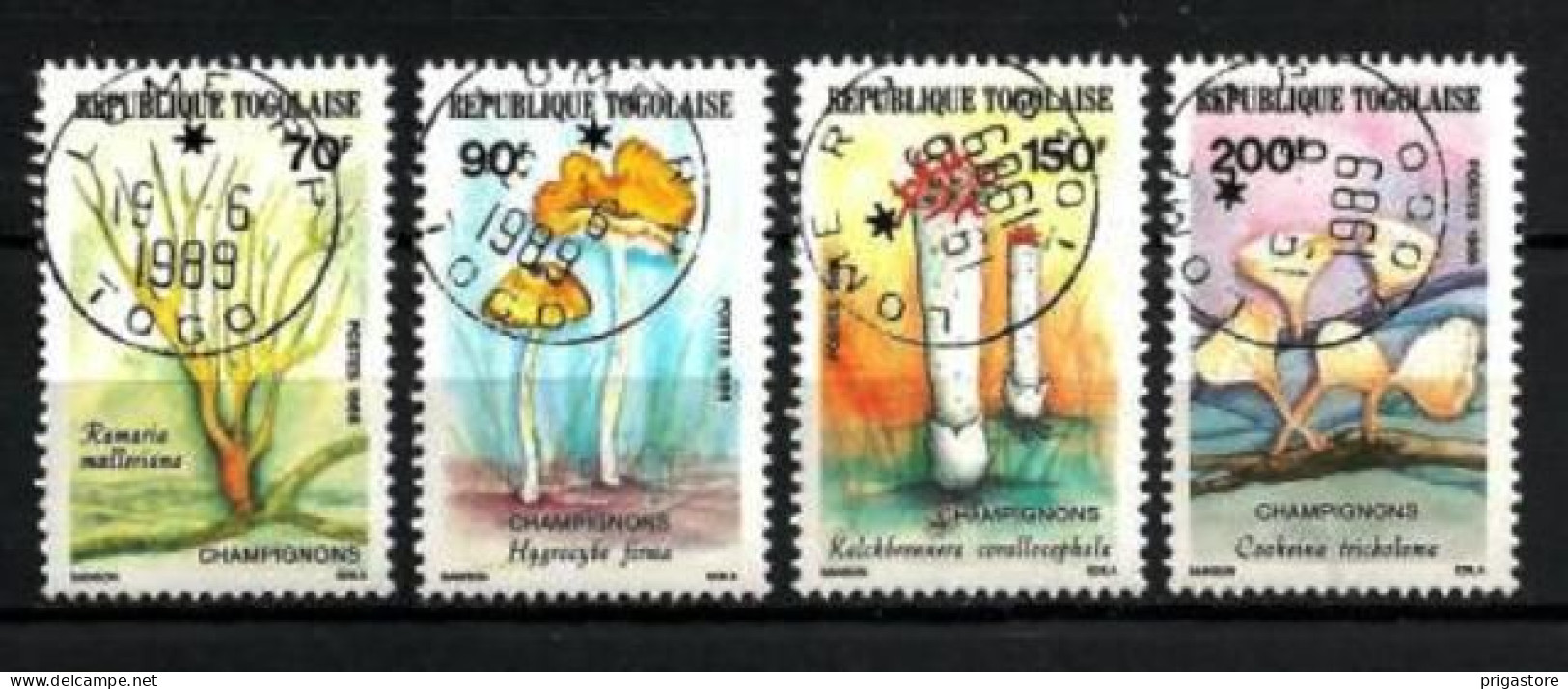 Champignons Togo 1986 (25) Yvert N° 1196 à 1199 Oblitérés Used - Hongos