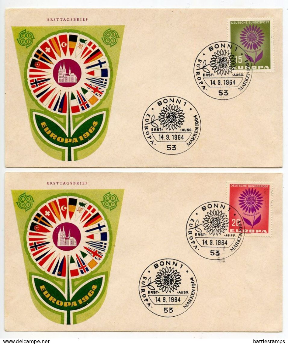 Germany, West 1964 5 FDCs Scott 897-898 Europa - 1961-1970