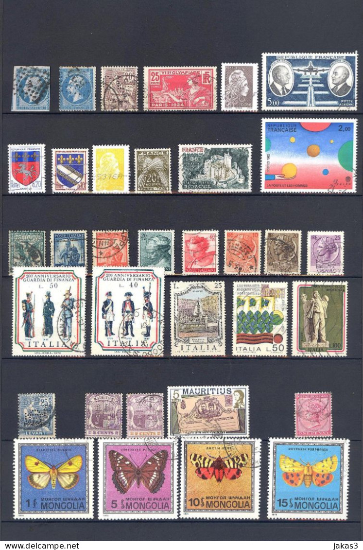 TRÈS JOLI LOT DE  95 TIMBRES ANCIENS OBLITÉRÉS ( QUELQUES NEUFS ** ) DU MONDE ENTIER ( 3 PAGES) - Collections (sans Albums)