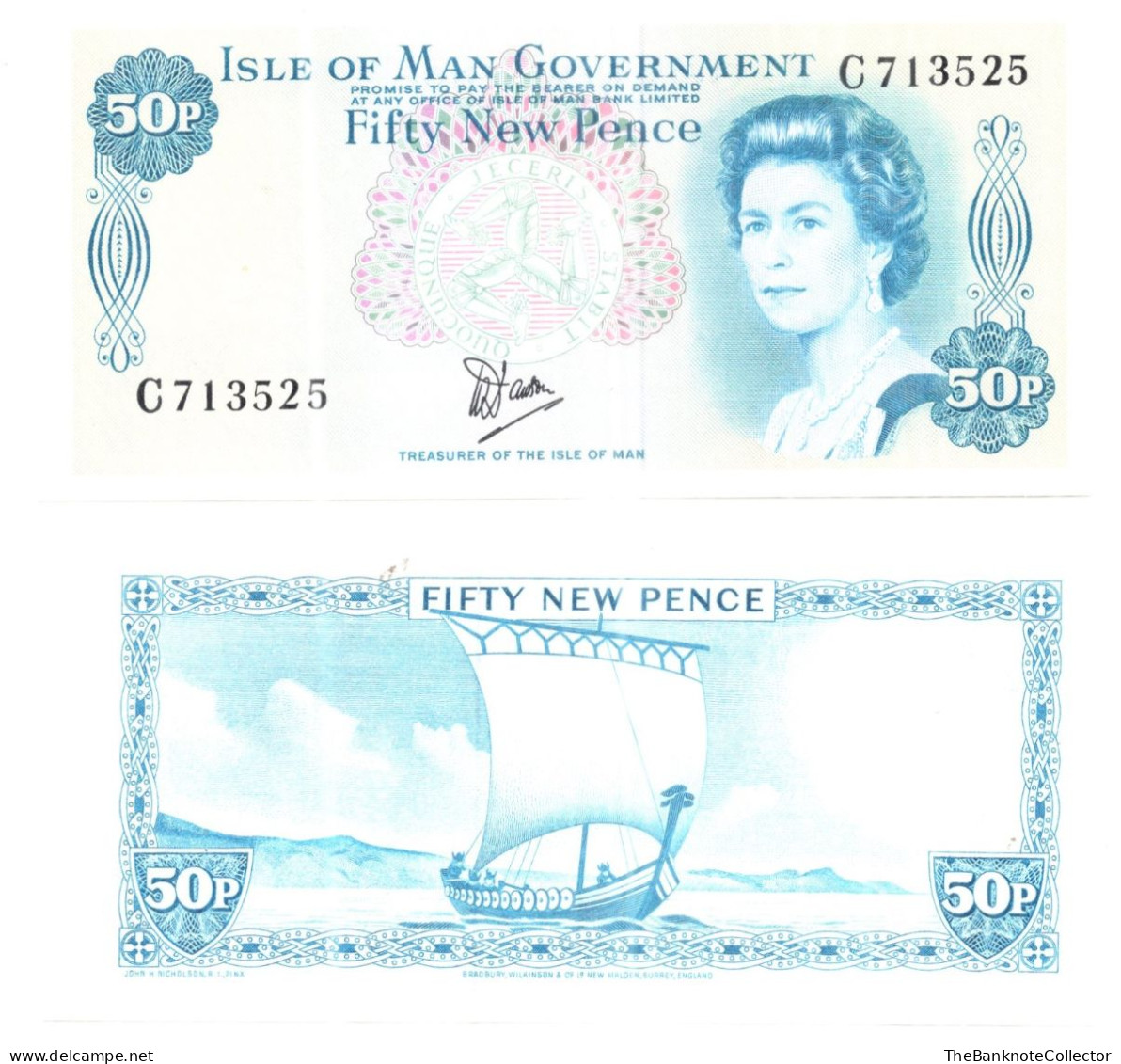 Isle Of Man 50 New Pence ND 1979 QEII P-33 UNC - 50 New-pence
