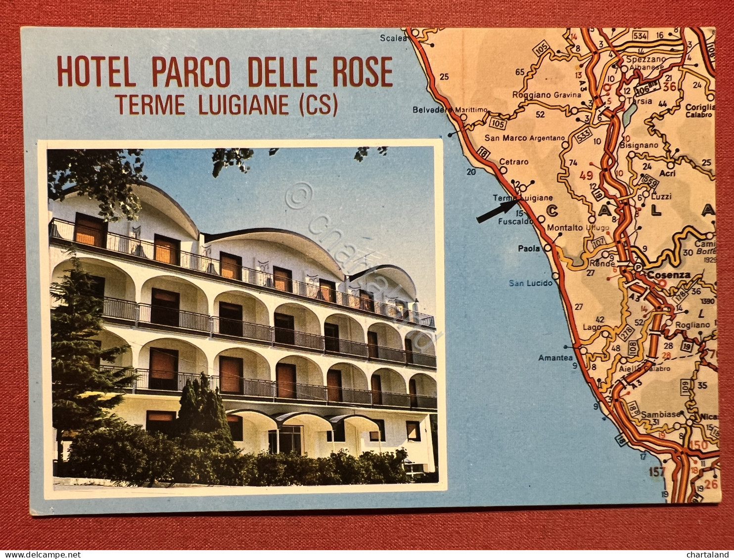 Cartolina - Hotel Parco Delle Rose - Terme Luigiane ( Cosenza ) - 1970 Ca. - Cosenza