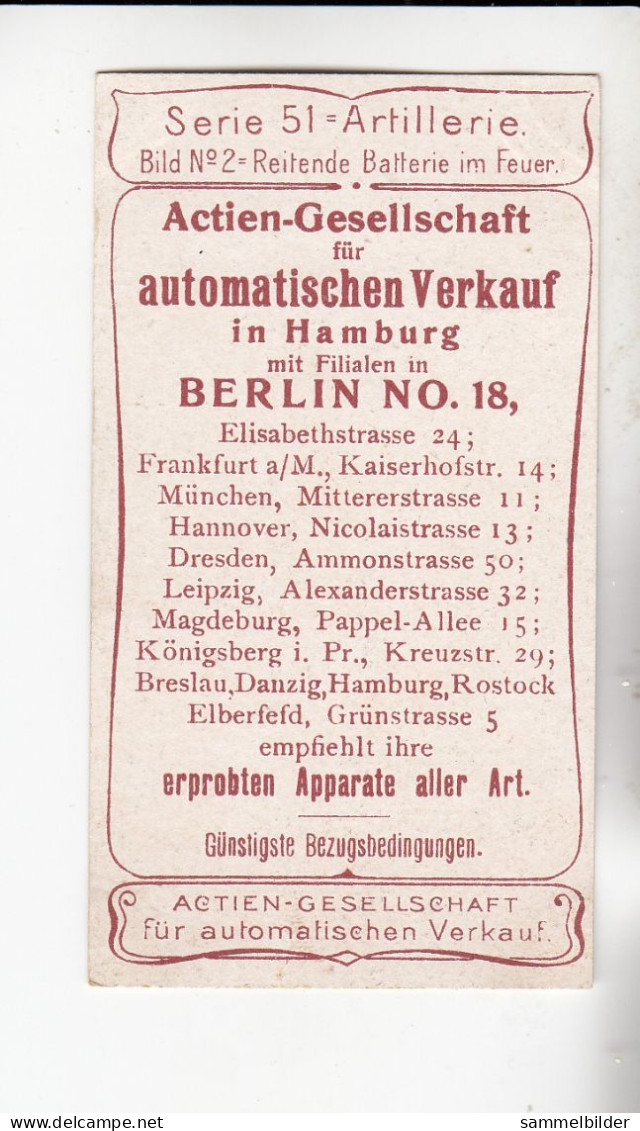 Actien Gesellschaft  Artillerie Reitene Batterie Im Feuer     Serie  51 #2 Von 1900 - Stollwerck
