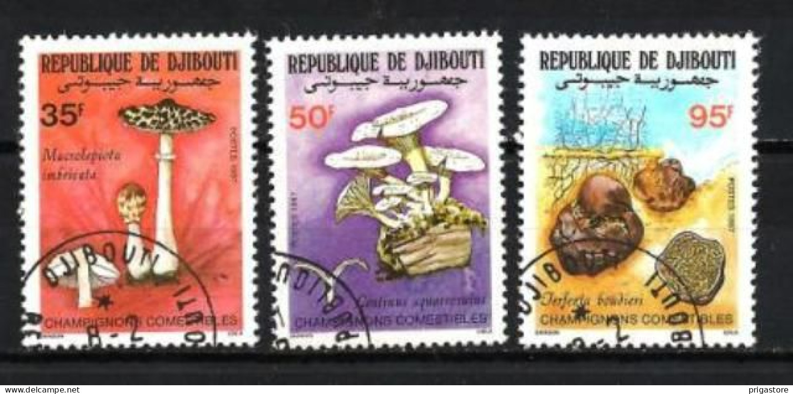 Champignons Djibouti 1987 (27) Yvert N° 630 à 632 Oblitérés Used - Hongos