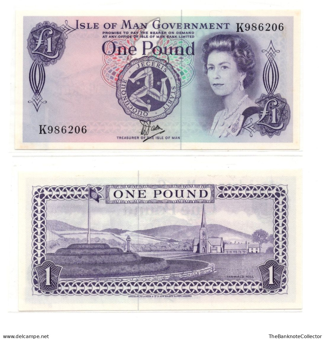 Isle Of Man One (1) Pound ND 1972 QEII P-29 UNC - 1 Pond