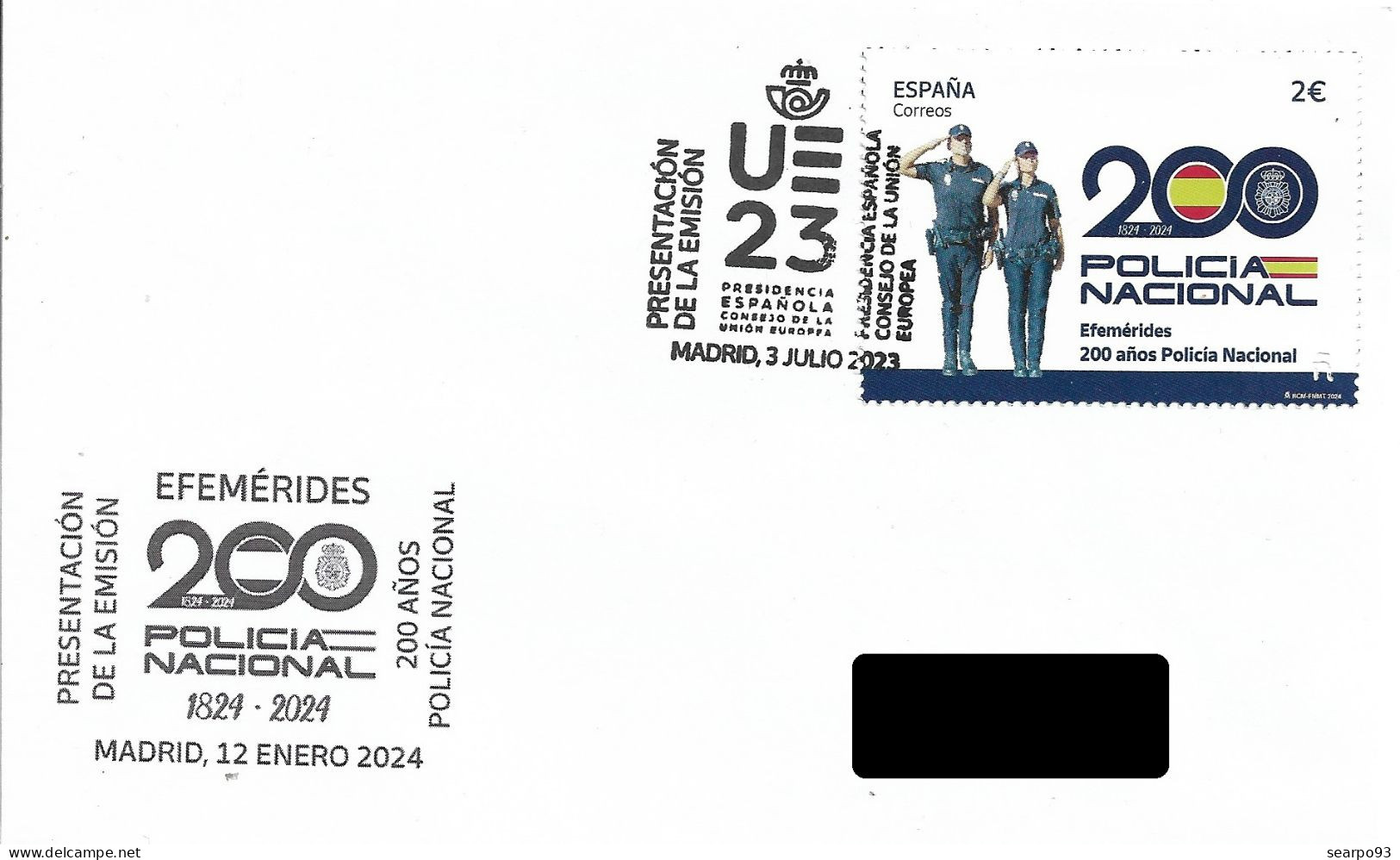 SPAIN. POSTMARK. 200th ANNIV. NATIONAL POLICE. 2024 - Other & Unclassified