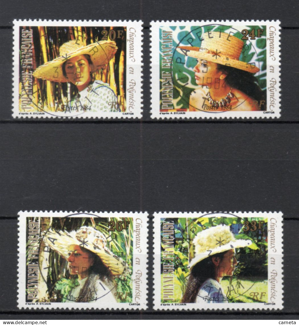 POLYNESIE    N°  212 à 215   OBLITERES   COTE  2.30€    CHAPEAUX  FEMME - Gebruikt