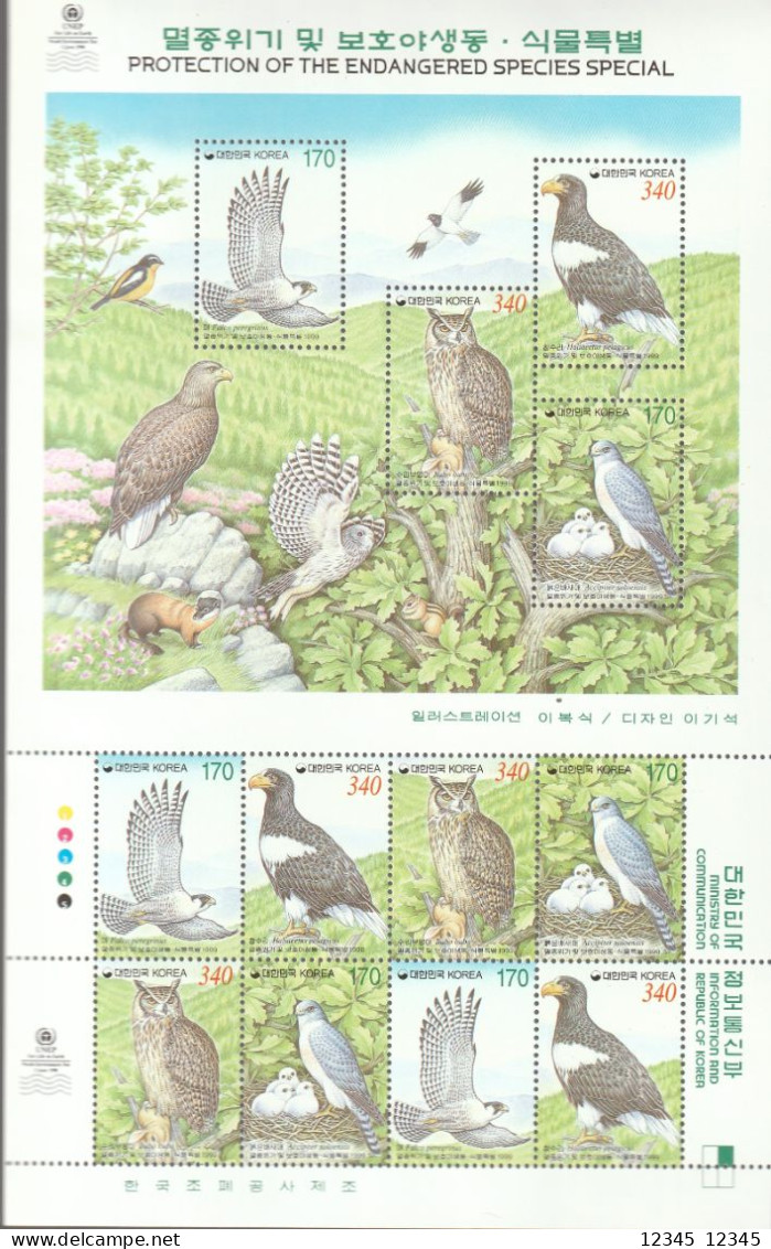 Zuid Korea 1999, Postfris MNH, WWF, Birds - Corée Du Sud