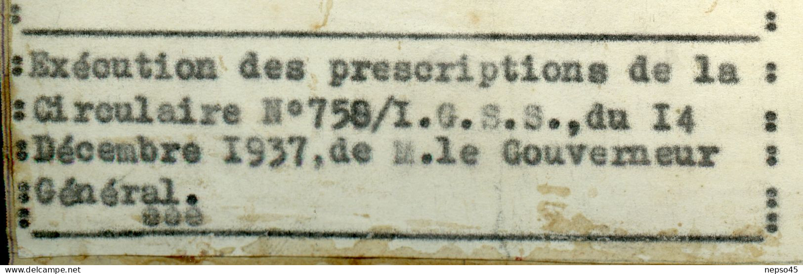 Colonie du Niger.Niamey 15 janvier 1938.Médecin Lt.Colonel Euraz Service de Santé.Carte Géographique