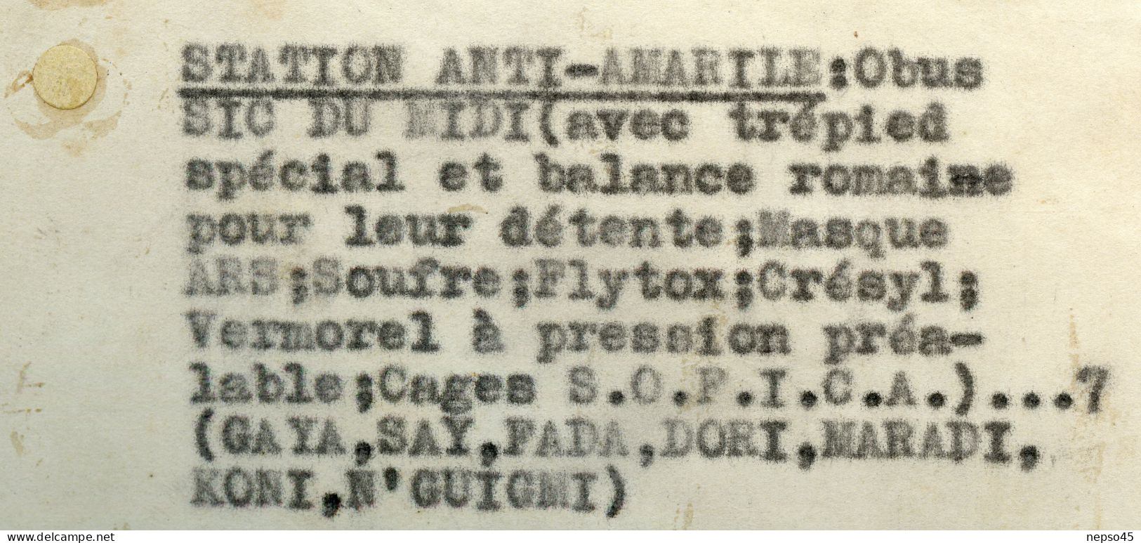 Colonie du Niger.Niamey 15 janvier 1938.Médecin Lt.Colonel Euraz Service de Santé.Carte Géographique