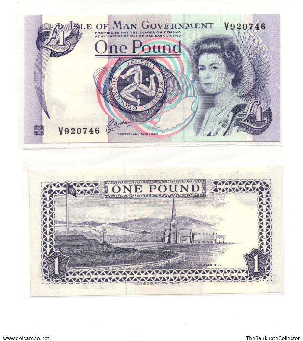 Isle Of Man One (1) Pound ND 1983 QEII P-40b UNC - 1 Pond