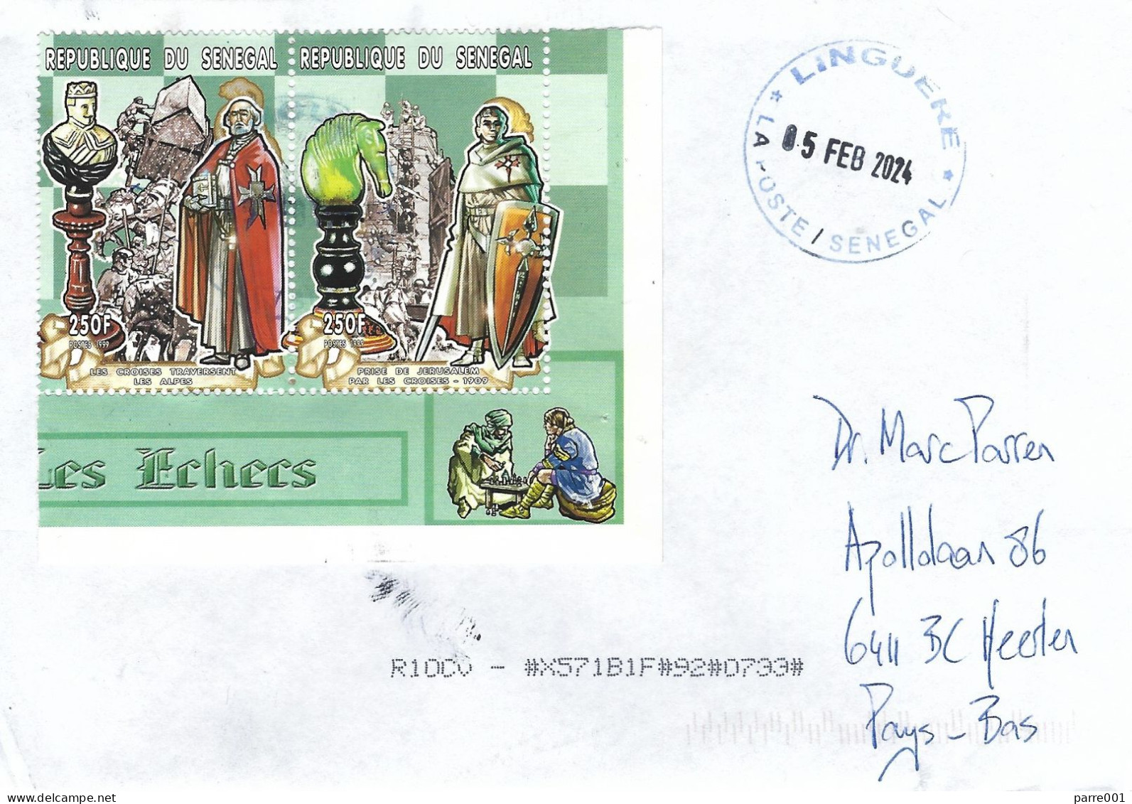 Senegal 2024 Linguere Chess Game Pieces Crusader Alpes Jerusalem Cover - Sénégal (1960-...)